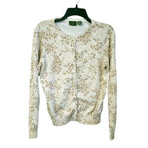 Mountain Lake Cheetah Print Cardigan Sweater Womens Size M Tan Brown Long Sleeve